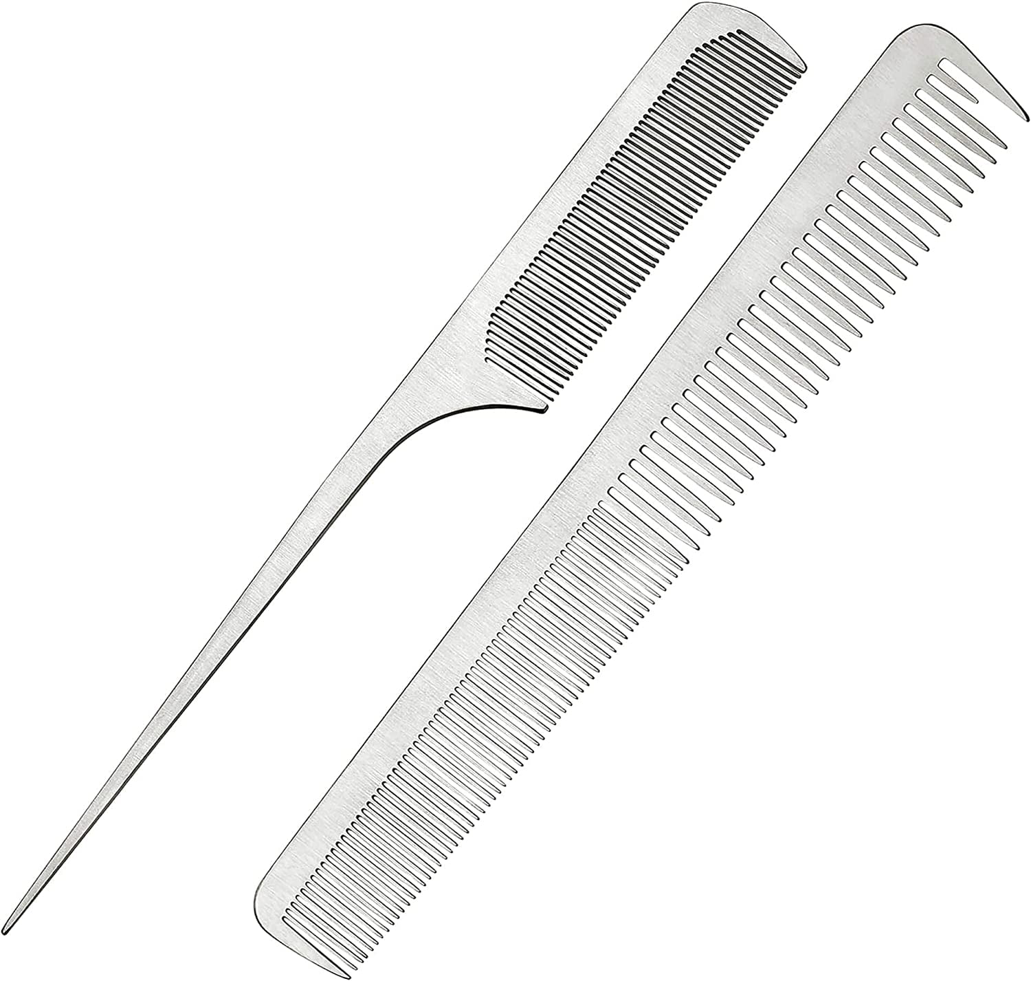 2pack metal barber comb set for men and women. Professional Hair Salon