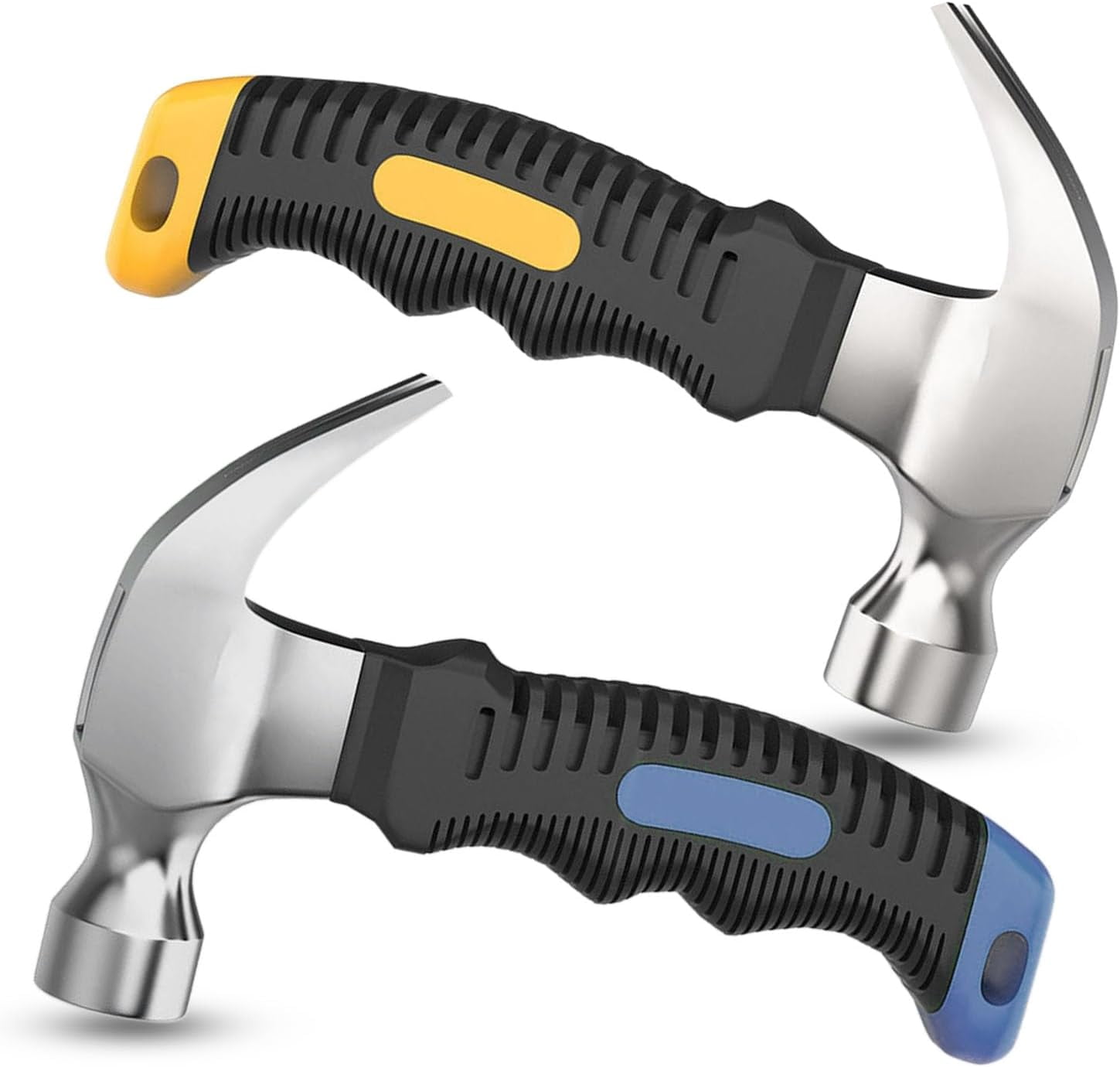 2 PacK Small Claw Hammer, Kid Hammer,Non-Slip Handle Mini Steel Head Small Hammer for House & DIY (yellow&Blue)