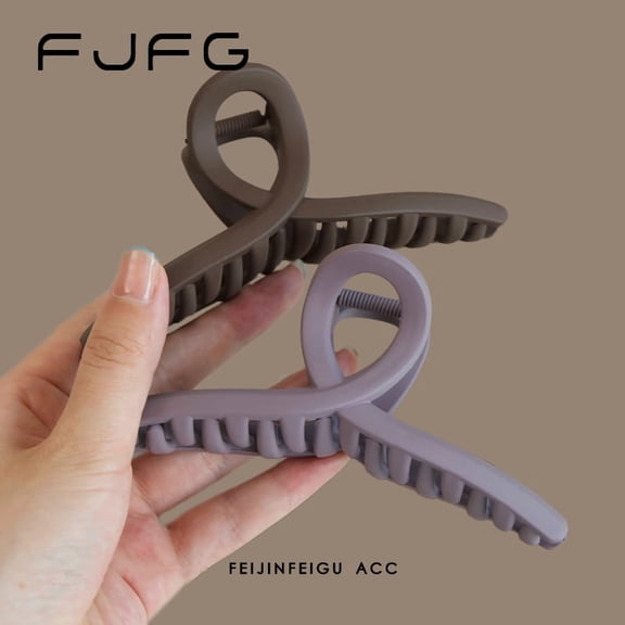 2-pack minimalist matte high-end hair clip for women's half-up bun, shark clip, versatile hair clip, new style.