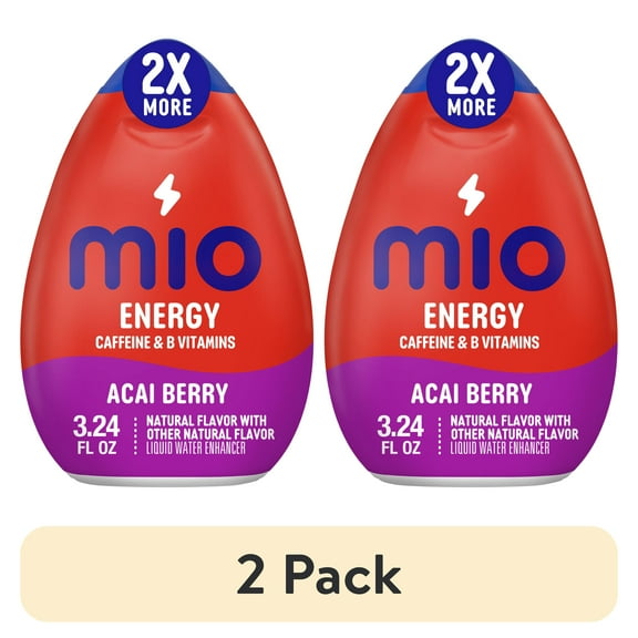 (2 pack) Mio Energy Acai Berry Flavored with Other Natural Flavor Liquid Water Enhancer, 3.24 fl oz Bottle