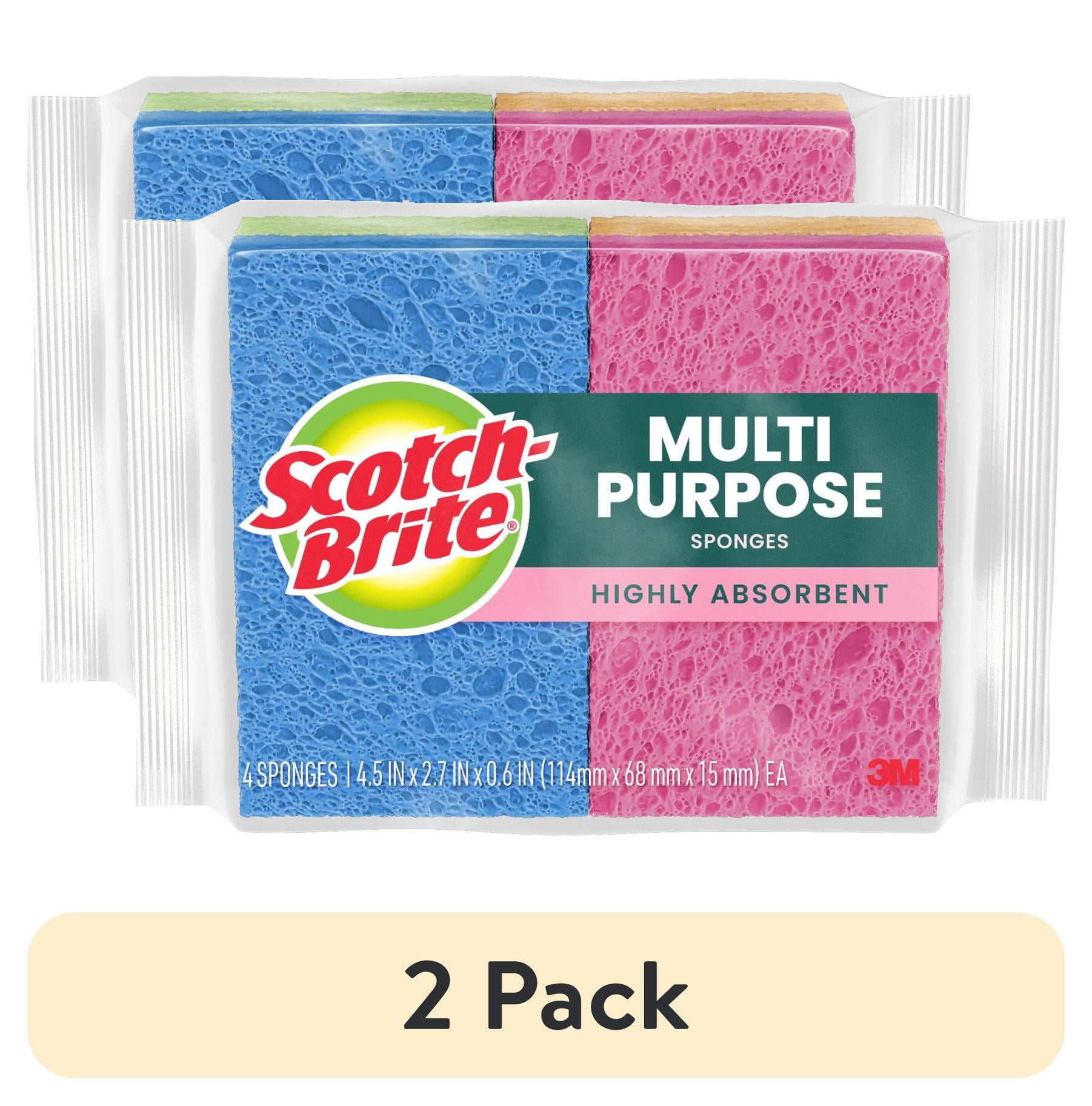 (2 pack) Scotch-Brite Multi-Purpose Sponges, Kitchen Sponges, 4 Pack