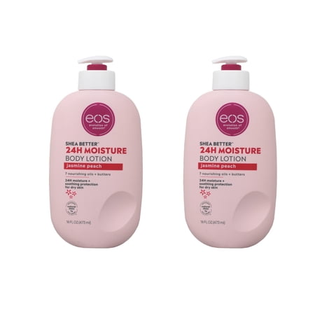 2 pack of EOS Shea Better Body Lotion, Jasmine Peach 16 Ounce