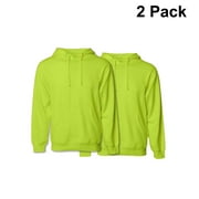 RADYAN Heavy Duty Cotton Blend Long Sleeve Safety Hoodie, Safety Green, - (Pack of 2)