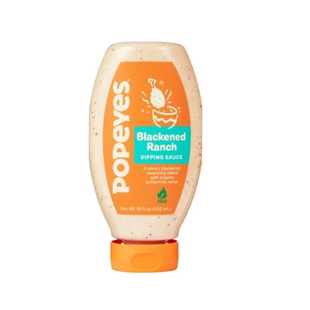2 pack of Popeyes Louisiana Kitchen Blackened Ranch Dipping Sauce, 18 oz Bottle