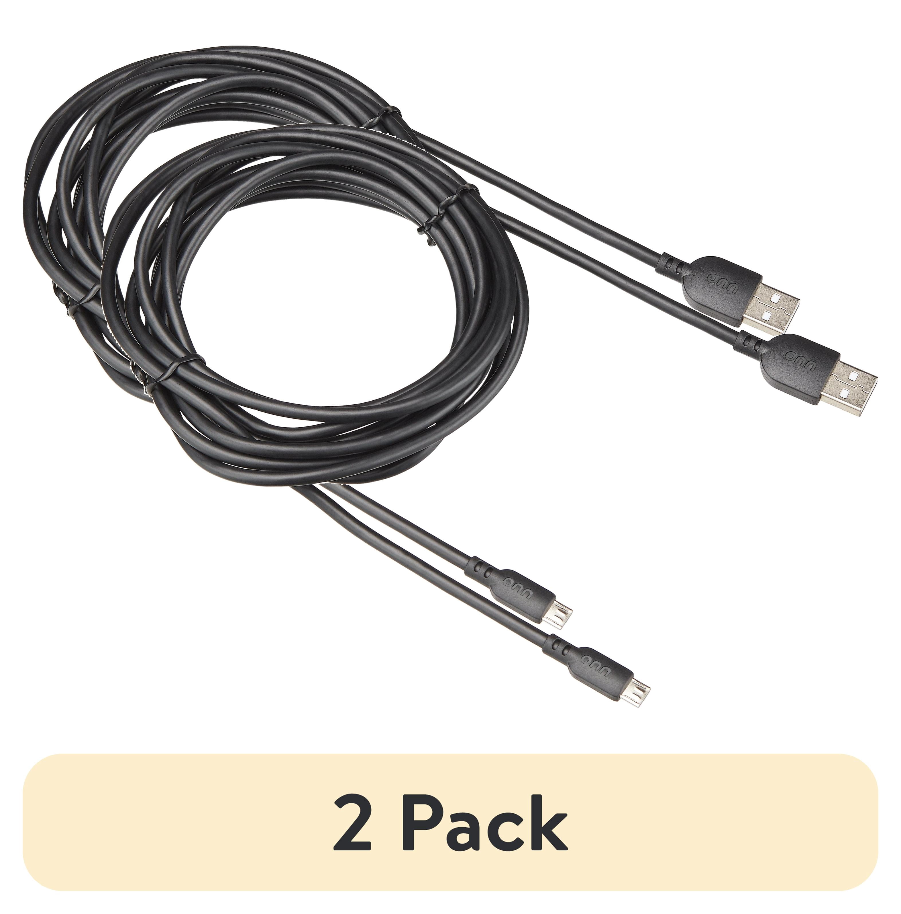 (2 pack) onn. 10' Micro Cable Black 1 Pack