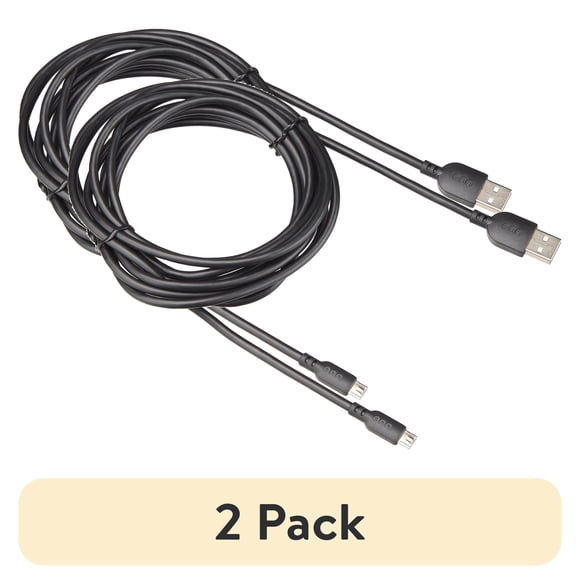 (2 pack) onn. 10' Micro Cable Black 1 Pack