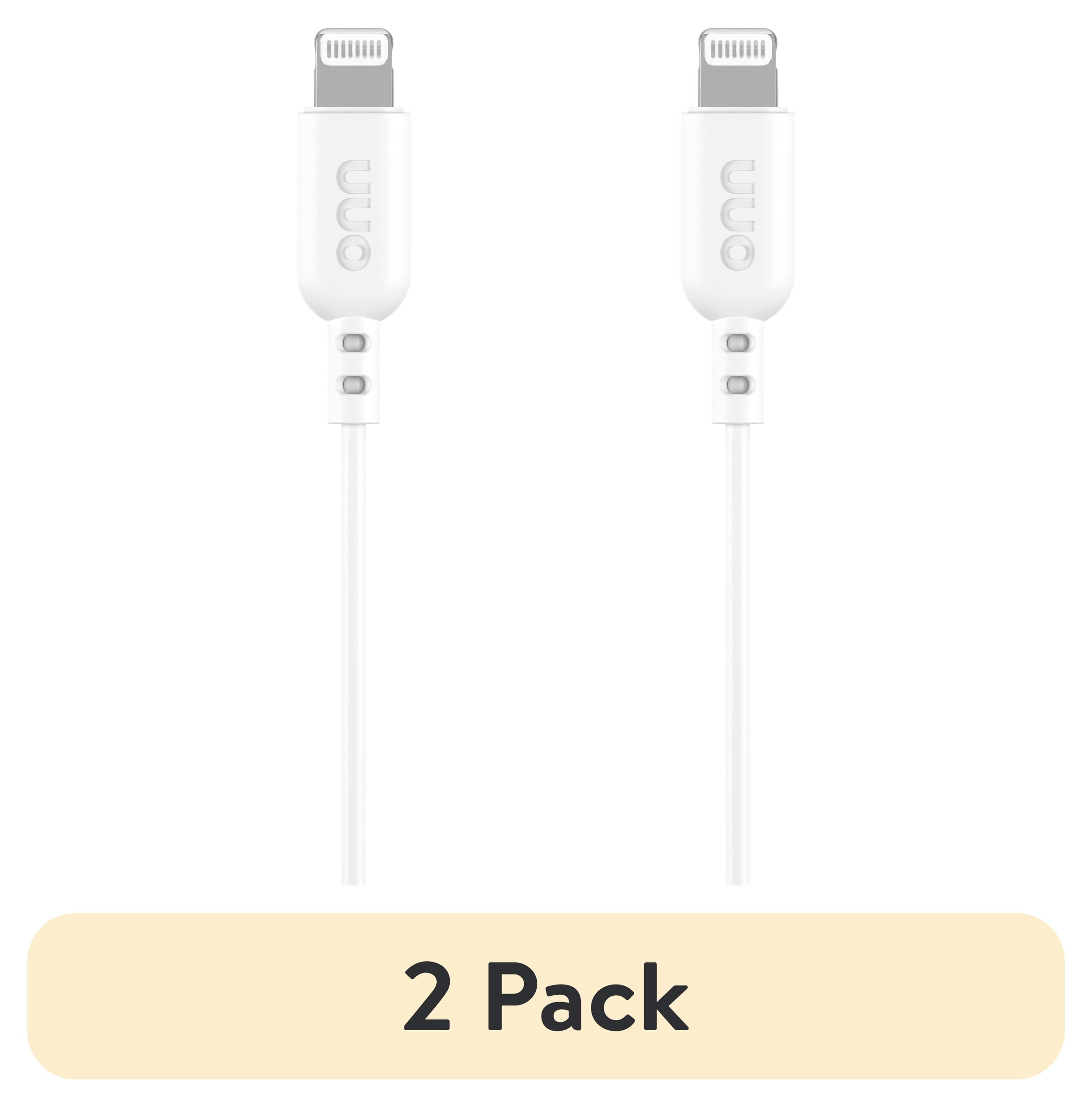 (2 pack) onn 3' Lightning to 3.5 mm Audio AUX Cable for iPhone iPad