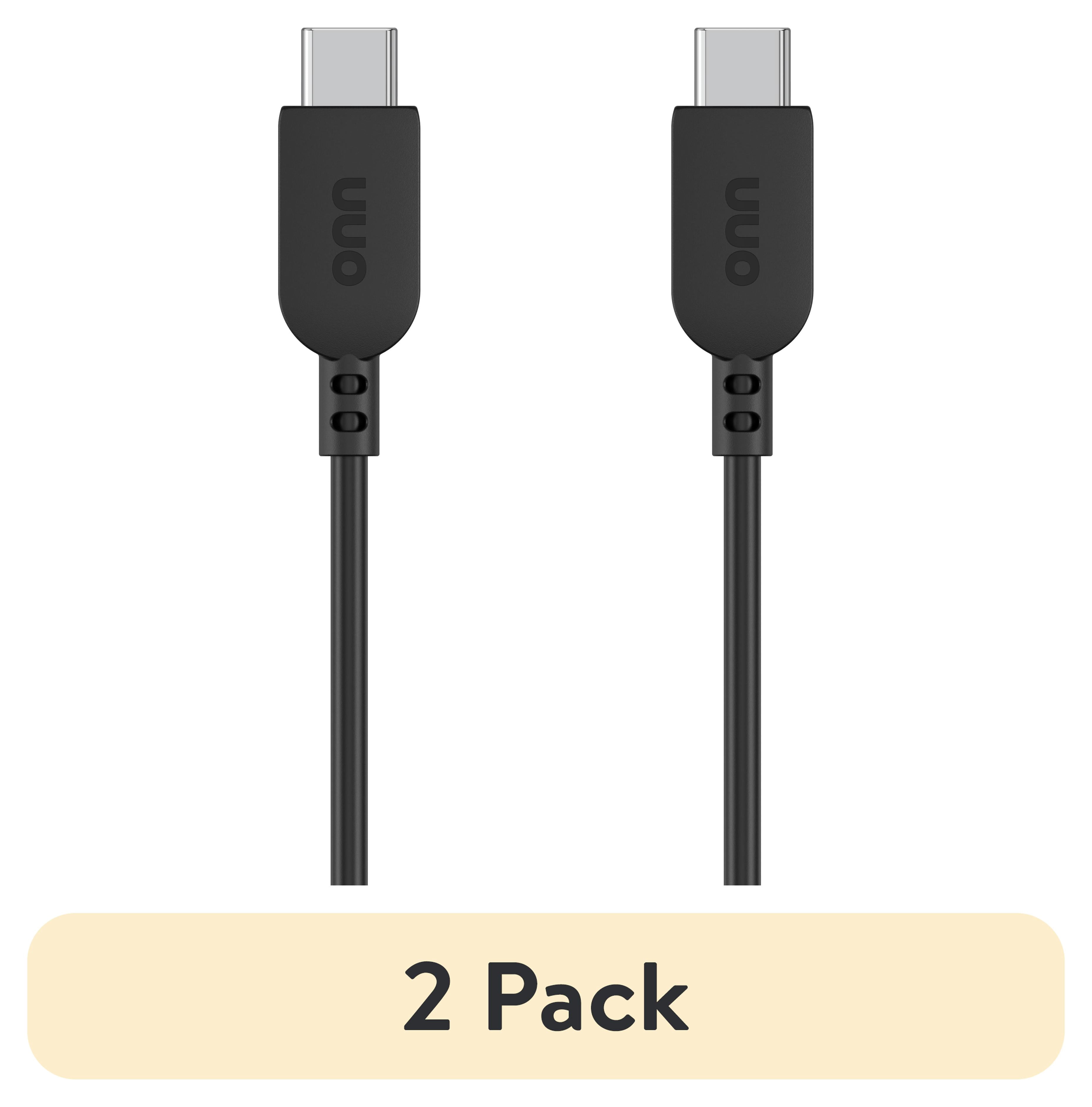 (2 pack) onn 3ft USB-C To USB-C Charging Cable, USB-IF Certified, Fast Charging Black - Compatible with iPhone 17/16/15 Series, Samsung Galaxy, Note, Pixel Devices iPad Pro, & More