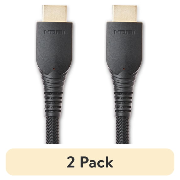 (2 pack) onn 4' Premium HDMI Cable, Black