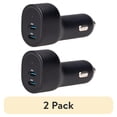 thumbnail image 1 of (2 pack) onn 40W Dual USB-C Port Car Charger, Fast Charging, USB-IF Certified, Black, Compatible with iPhone Series, Samsung Galaxy, Google Pixel and More, 1 of 11