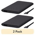 thumbnail image 1 of (2 pack) onn 5,000 mAh Slim Portable Power Bank with Micro-USB and USB-A ports, Compact Size, LED Indicator Lights, Black - Compatible with iPhone, iPad, AirPods, Samsung Galaxy, Note, Pixel & More, 1 of 11