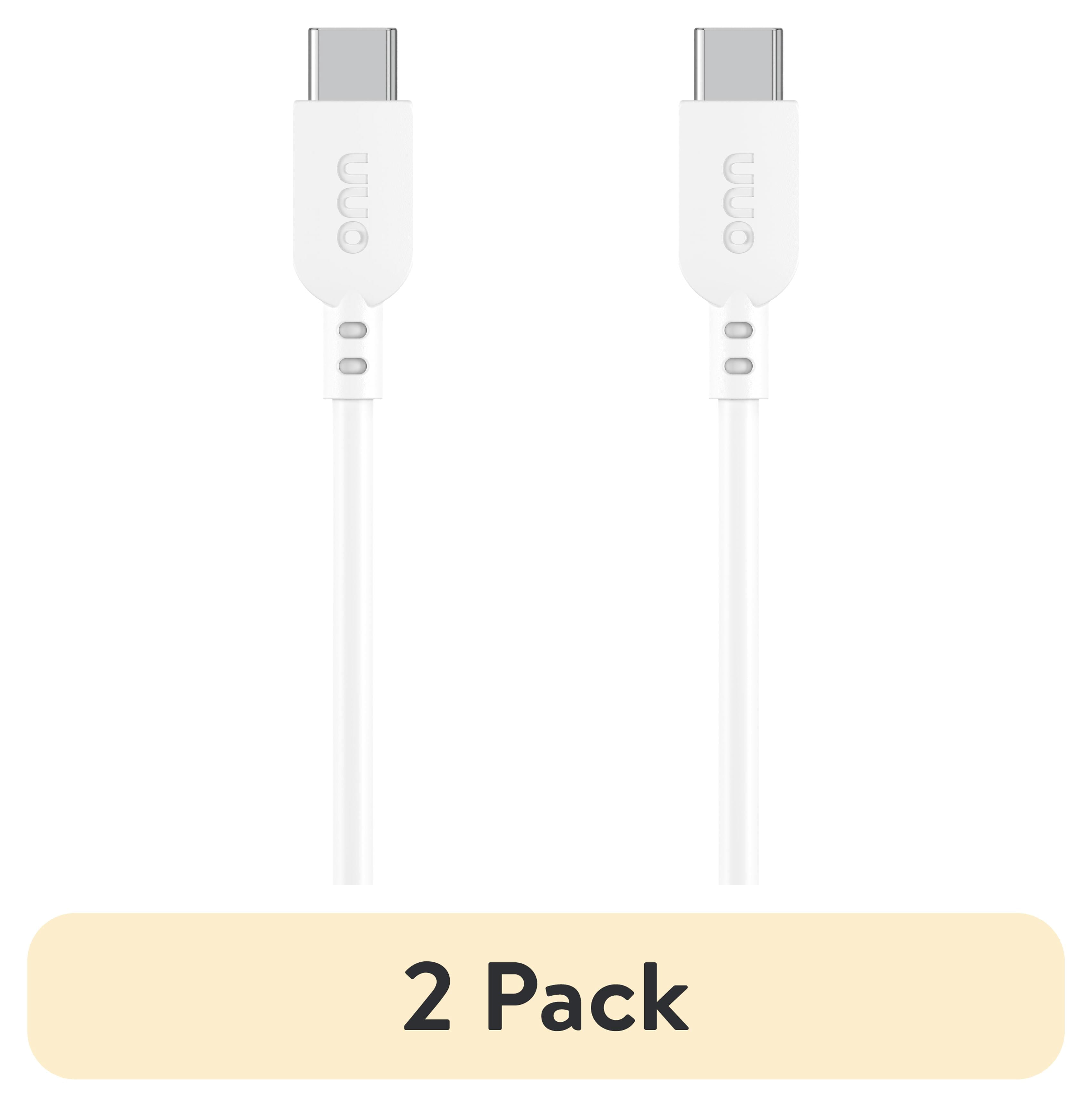 (2 pack) onn 6' Lightning to USB-C Charging Cable for iPhone, iPad, Mfi Certificated, White, Single Pack