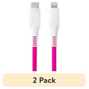 onn 6ft Lighting to USB-C Braided Cable, MFI Certified, Pink Ombre - Compatible with iPhone 14/13/12/11/X/XR/XS/8/7/6/5, iPad, Airpods and more