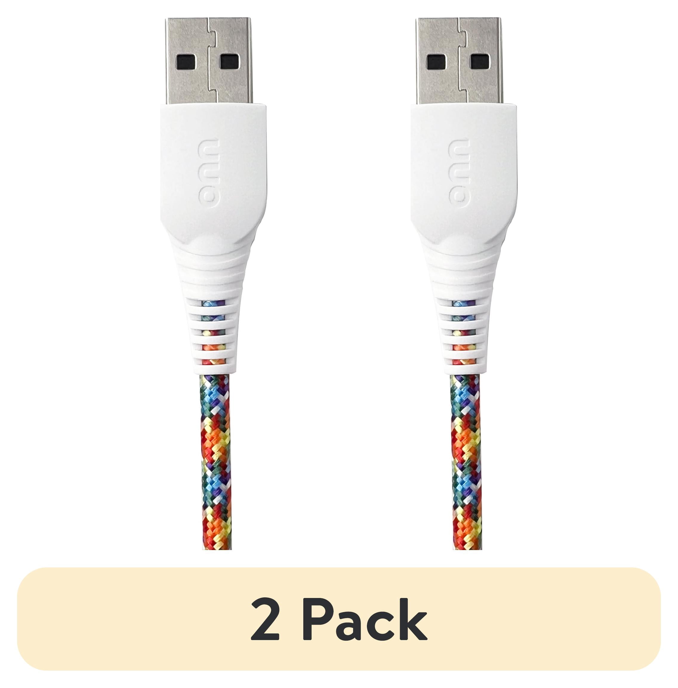 (2 pack) onn 6ft Lighting to USB A Braided Cable, MFI Certified, Rainbow - Compatible with iPhone 14/13/12/11/X/XR/XS/8/7/6/5, iPad, Airpods and more