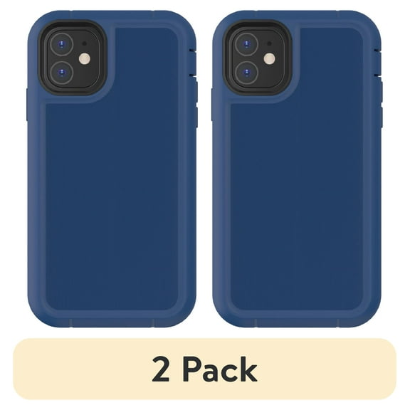 (2 pack) onn. Rugged Phone Case with Holster for iPhone 11 / iPhone XR - Blue