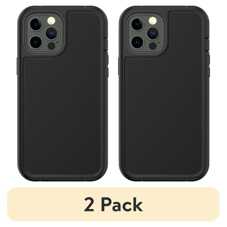 iPhone12Pro 黒 2 pack) onn. Rugged Phone Case with Holster for iPhone 12