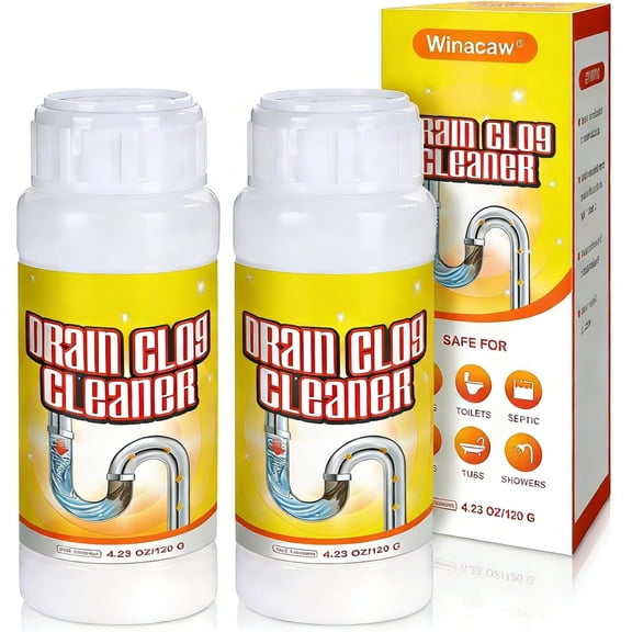 2-pack powerful drain cleaner - upgraded kitchen sink and bathroom drain pipe unblocker