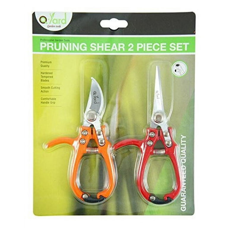 2 - Pack Q-yard Pruning Shear, Mini- Extra Sharp Garden Hand Pruners, Easier Cutting, Comfortable Ergonomic, Less Effort - Gardening Scissors for