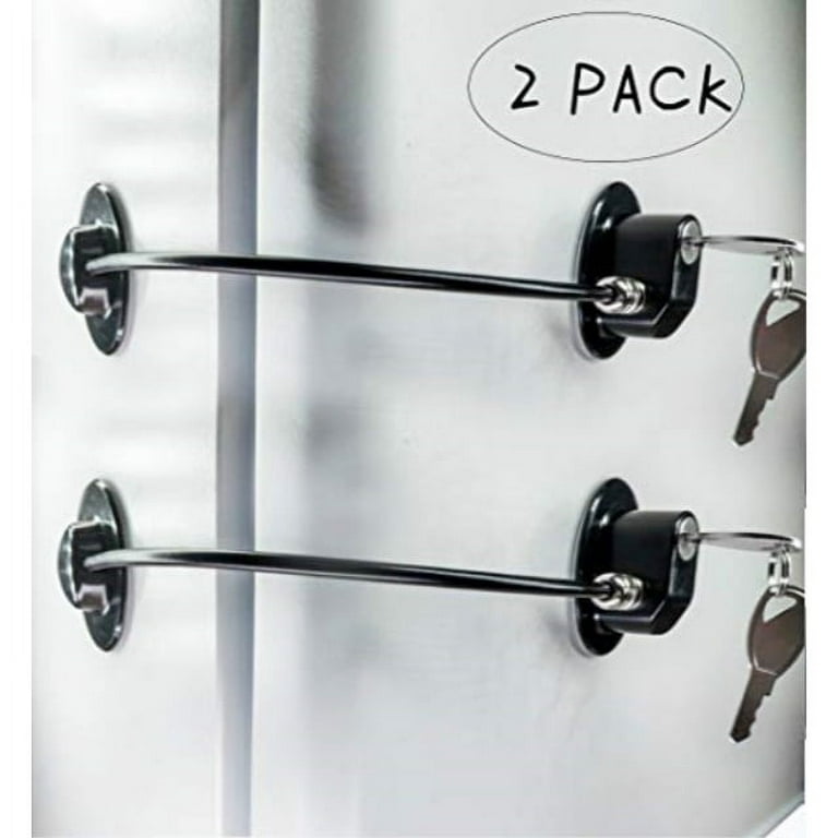 2 Pack Keyless Refrigerator Lock for Kids No Drill Door Locks Closet Lock  Locks for Refrigerator(Black) 