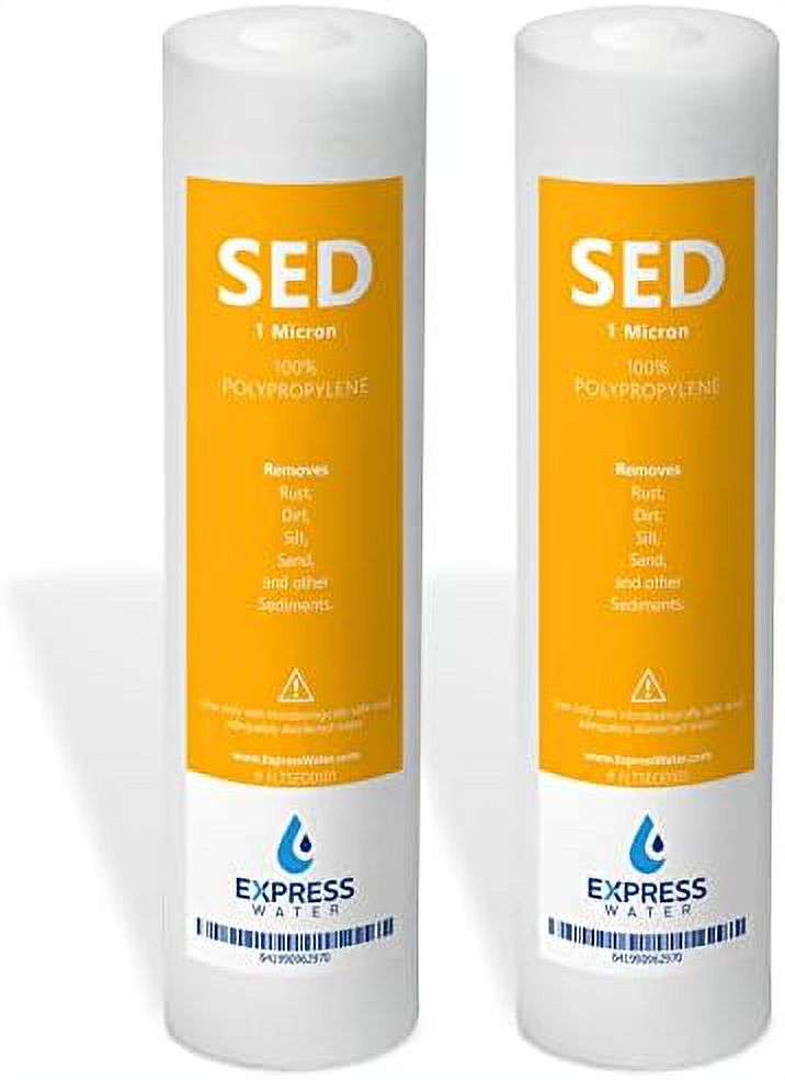 2 pack sediment filter replacement 1 micron, high capacity 10 inch