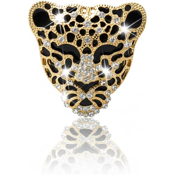 2-pack shiny leopard print car air freshener vent clips, black and white leopard print car accessories, women's shiny crystal stone car decoration
