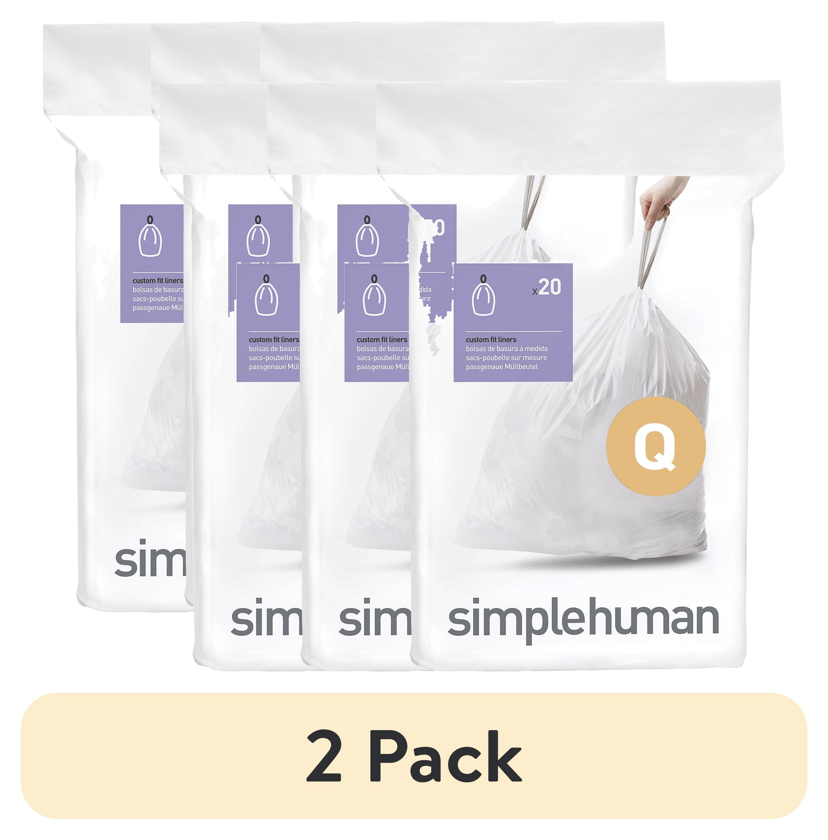 simplehuman 60 Count Recycled Drawstring Trash Bag Liners