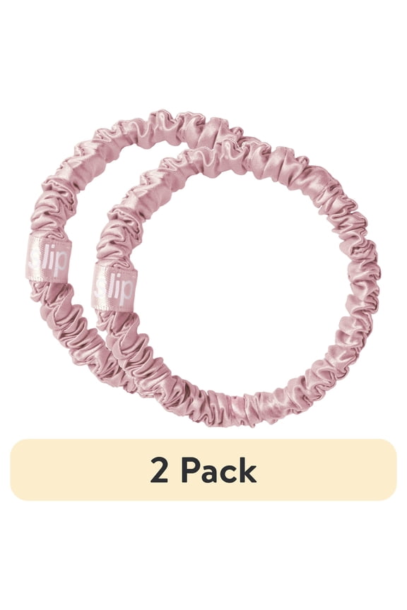(2 pack) slip pure silk skinny scrunchie - pink