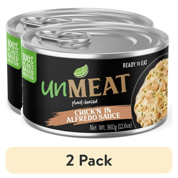 (2 pack) unMEAT Plant-Based Chicken in Alfredo Sauce, 12.6oz Can