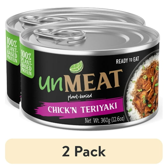 (2 pack) unMeat Plant-Based Chicken Teriyaki, 12.6 oz Can