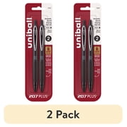 2 pack uniball  207 Plus+ Retractable Gel Pens, Micro Point, 0.5mm, Black Ink, 2 Count