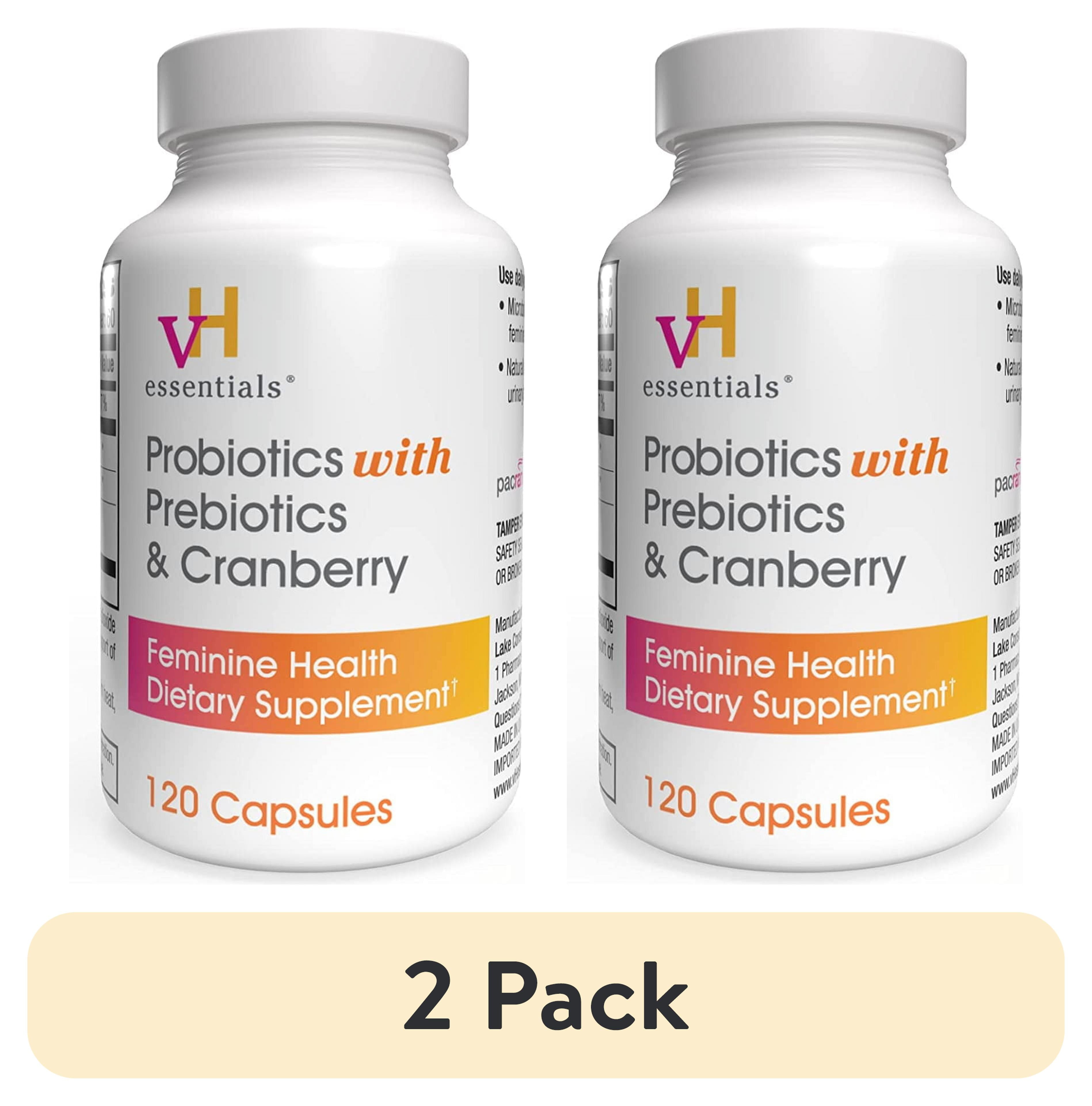 2 pack) vH essentials Probiotics with Prebiotics and Cranberry
