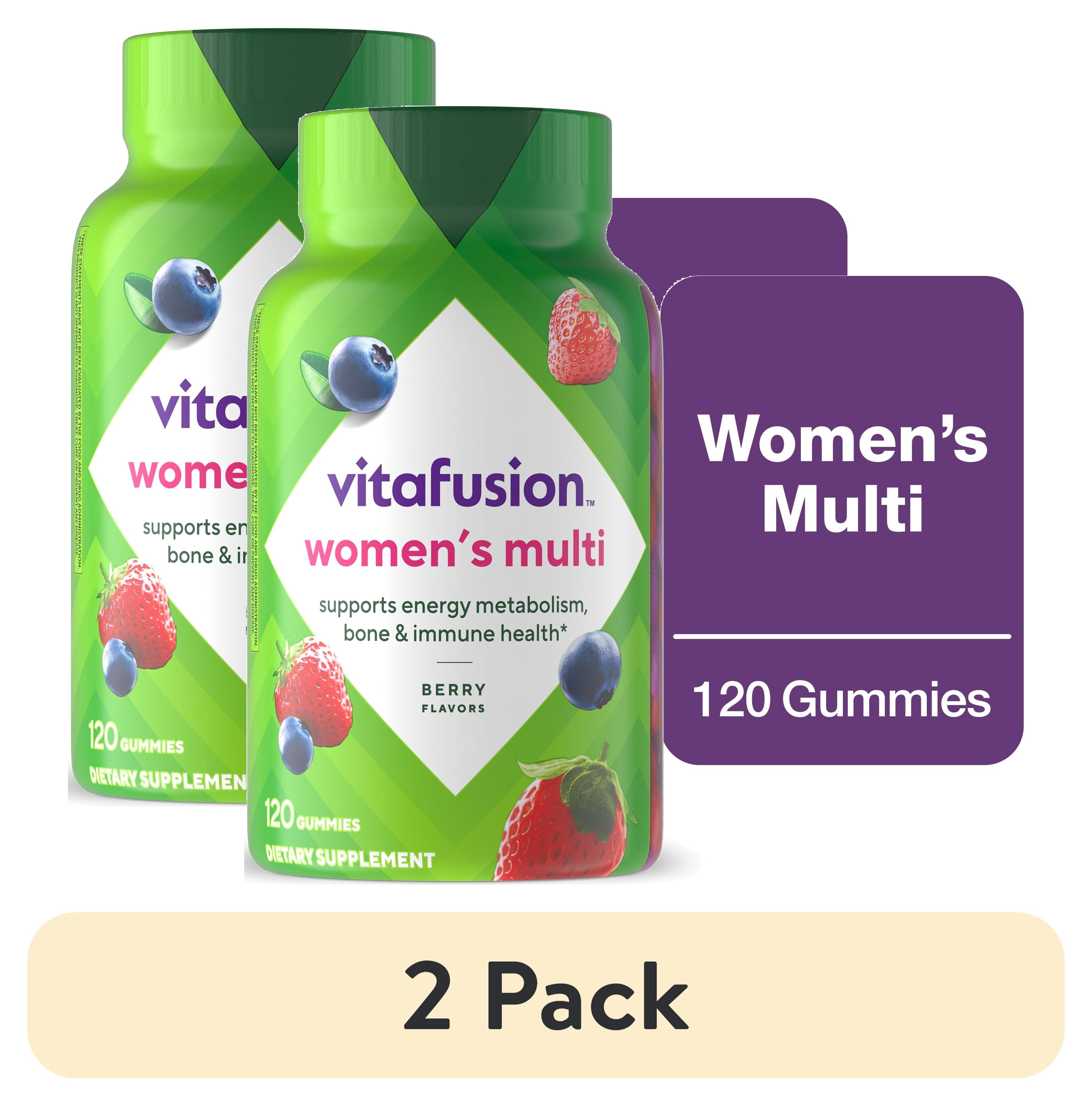 (2 pack) vitafusion Adult Gummy Vitamins for Women with 10% More Vitamins A, C, & E, 120 Count