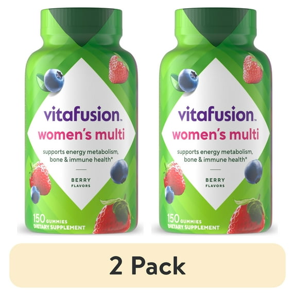 (2 pack) vitafusion Womens Multivitamin Gummies, Daily Vitamins for Women, Berry Flavored, 150 Count