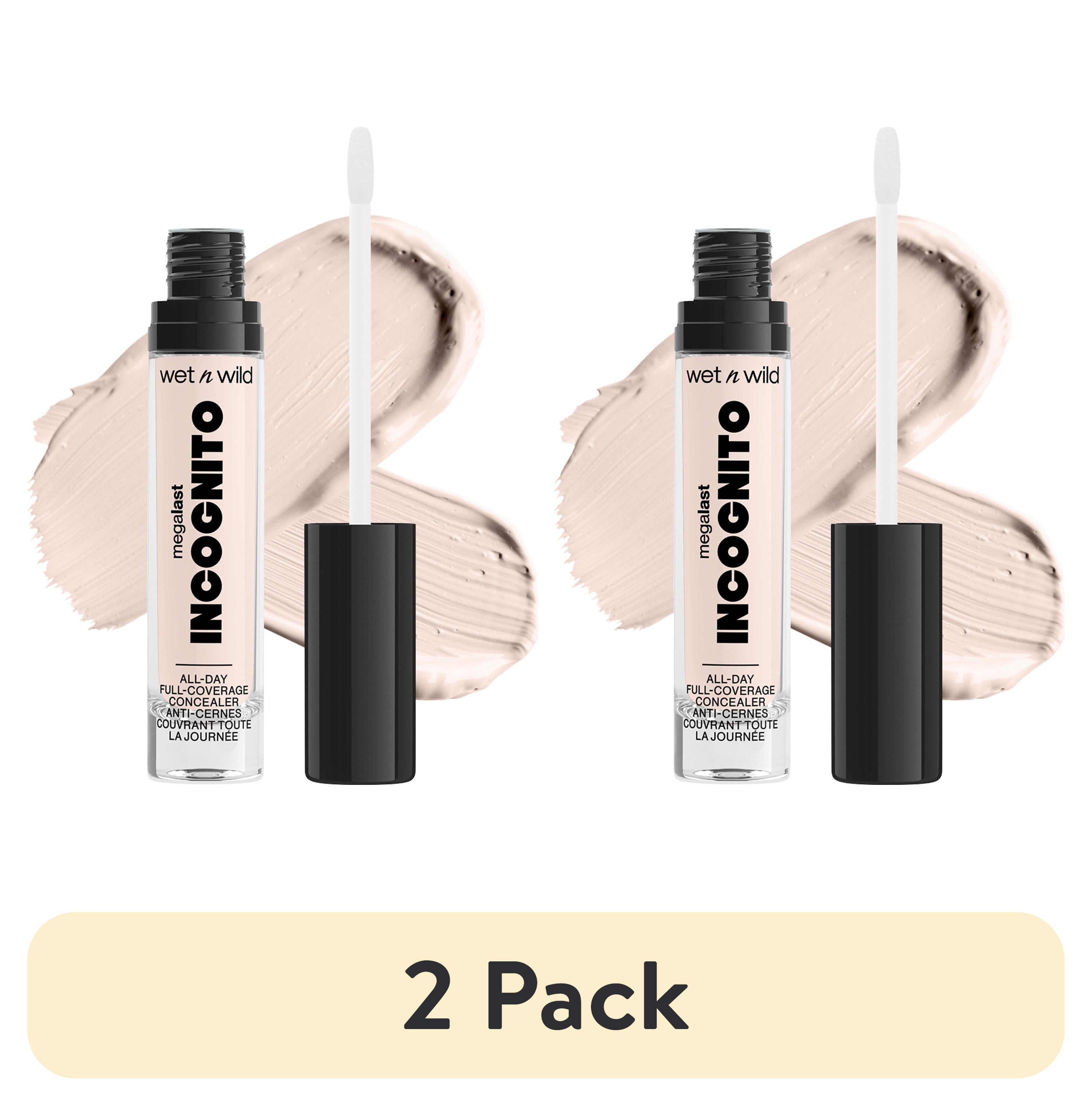 (2 pack) Wet n Wild Mega Last Incognito All-Day Full Coverage Concealer Makeup, Fair Beige