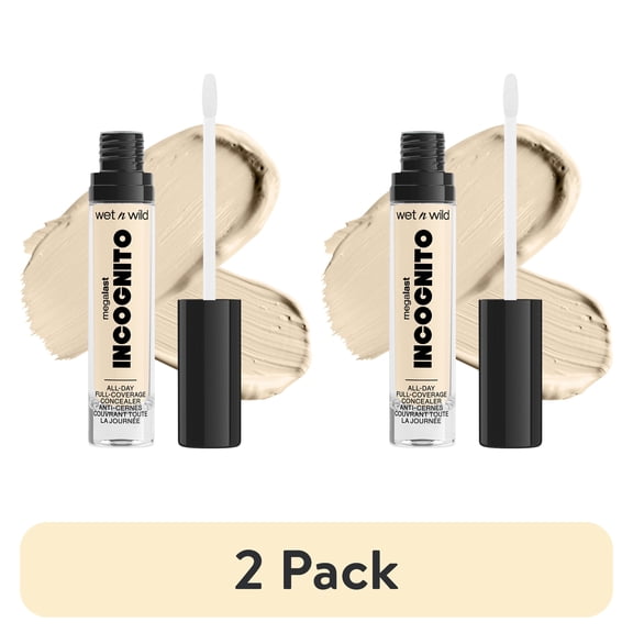 (2 pack) Wet n Wild Mega Last Incognito All-Day Full Coverage Concealer Makeup, Fair