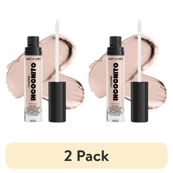 (2 pack) Wet n Wild Mega Last Incognito All-Day Full Coverage Concealer Make, Light Beige