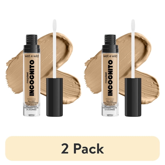 (2 pack) Wet n Wild Mega Last Incognito All-Day Full Coverage Concealer Makeup - Medium Honey