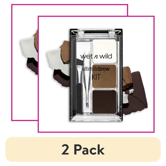 (2 pack) Wet n Wild Ultimate Shaping Brow Kit, Ash Brown
