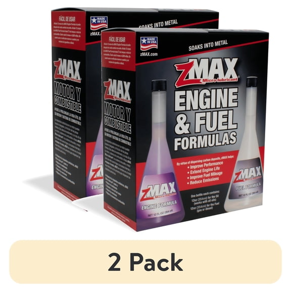 (2 pack) zMAX Engine & Fuel Formulas, Engine Treatment and Fuel System Cleaner (12 oz bottles)