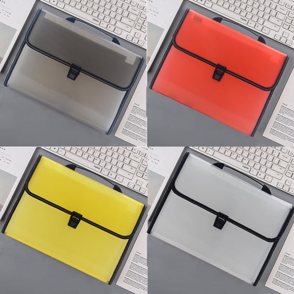 2 packs - 13-Pocket Transparent Expanding File Folder –Multi-Layer Large-Capacity Organizer for Office, Documents, Invoices, and Student Papers- Random Colors