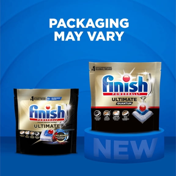 2 packs-Finish Ultimate Quantum Dishwasher Pods, 50% More Cleaning Power, 21 Tabs