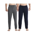 thumbnail image 1 of 2 packs Men's Rayon Super Soft Long Classic Lounge Pajama Sleep Pants w. Pockets & Drawstring, 1 of 4