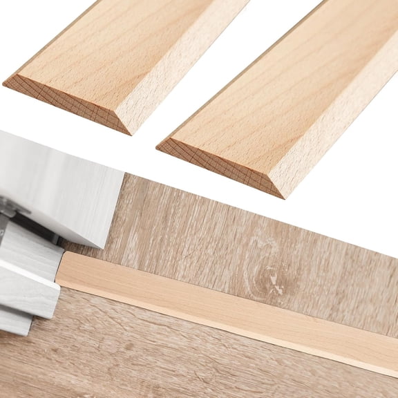2 packs of hardwood threshold, 36 inches length, 2-1/2 inches wide, 3/8 inches thick suitable for 5/16 inches high door transition strip solid wood threshold strip peel and replace