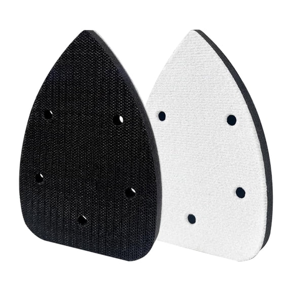 2 packs of mouse detail sanding interface pads with 5 holes, hook and loop mouse sanding triangular sanding pads, foam pads for detail sanding tools 140*100