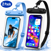 Waterproof Phone Pouch, 8  Large Clear PVC Dry Bag with Double Seal and Adjustable Lanyard for Beach, Cruise, Pool and Swimming, Fits iPhone, Samsung and Android Phones