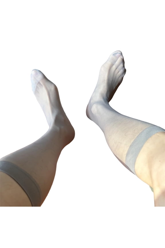 2 pair(4pcs) Mens Nylon Sheer Suit Sock Business Dress Socks with Reinforced Toe Solid Plain Thin Formal Dress Stockings