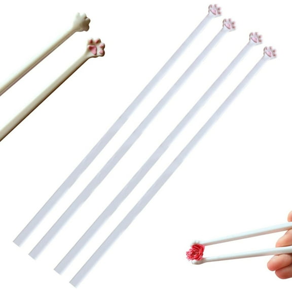 Cat Paws Chopsticks,Reusable Non-Slip Pink Chopsticks, Cute PinkPaw Prints, Durables and Easy to Use CatClaw
