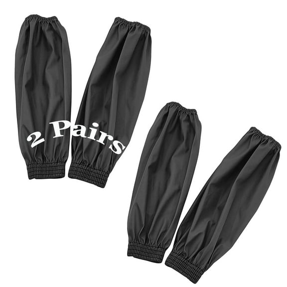 2 pairs Arm Sleeves Covers, PU Oversleeves Protector for Arm with Elastic Cuffs, Waterproof, Oilproof, Acid Resistant