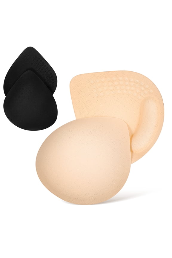 Beige Bra Cups 2 Pairs Removable Padding Inserts for Women Comfort and Support