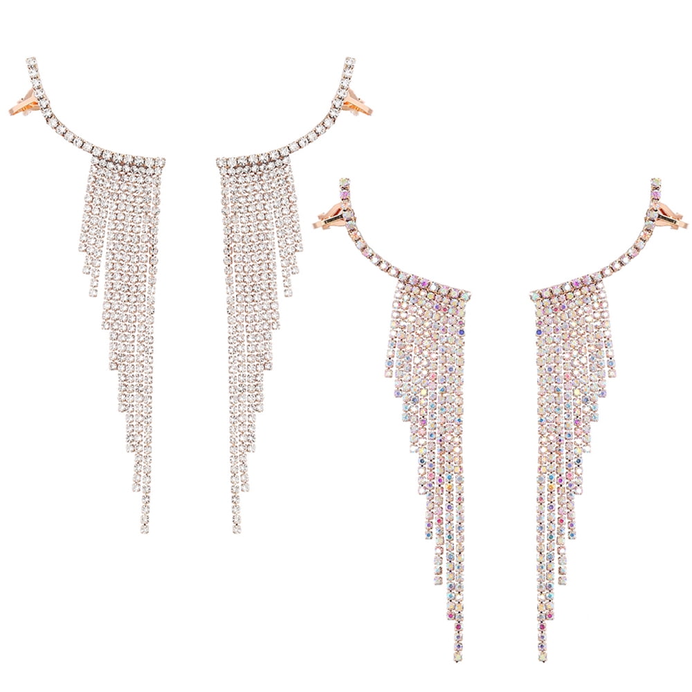 2 pairs Chic Long Earrings for Women, Dangle Chain Earrings for Women